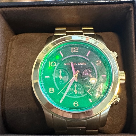 Michael Kors Green Dial Silver Watch